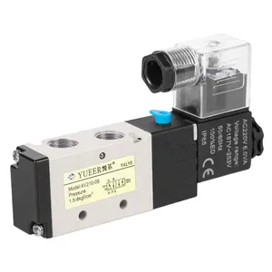 Yueer China Manufacturer Custom 5/2 Alloy 24V Flow Control Solenoid Air Valves Aventics Pneumatic Valve