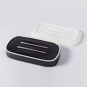 Chine Offre Spéciale Faible Quantité Mat Noir Couleur Blanc En Céramique Porcelaine Sushi Rectangle Sec Plaques Ice - Product Image 6