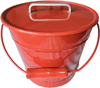 Seau d'extinction d'incendie portable en acier inoxydable et caoutchouc rouge, capacité 8L/12L, pour protection incendie par sable et eau