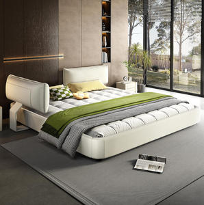 Cadre de lit King Size Cloud avec tête de lit rembourrée surdimensionnée et mobile, lit rembourré en chenille avec coins arrondis - Product Image 2