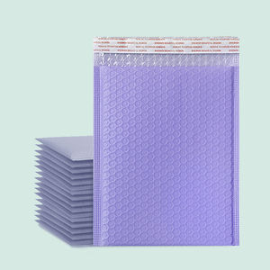 Sac à bulles en film co-extrudé biodégradable écologique violet 15x18+4CM, épais, pour cosmétiques, bijoux, CD, enveloppe personnalisée avec logo - Product Image 1