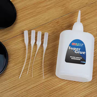 Colle instantanée ultra transparente 50g, adhésif cyanoacrylate écologique, liquide pour le travail du bois, artisanat, réparation, construction