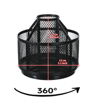 Organisateur de bureau rotatif à 360 degrés en métal personnalisable, 5 compartiments, porte-stylos, rangement pour fournitures artistiques, pour le bureau et la maison