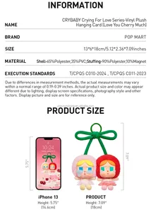 All'ingrosso POP MART 100% originale piagnucolona che piange per amore serie-appesa carta (ti amo molto ciliegia) decorazione di vendita calda - Product Image 5