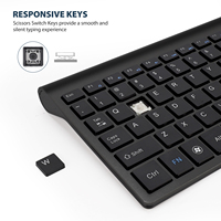 Offres Spéciales pleine grandeur sans fil clavier et souris combo 2.4ghz ultra-mince pour ipad