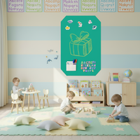 Tableau blanc interactif magnétique UCI Art Déco en PET pour enfants, autocollant mural effaçable pour dessin, idéal pour les anniversaires et les murs de maternelle