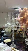 Nouveau chandelier à 5 têtes en verre cristal, décoration de mariage, centres de table, bougeoirs, décorations de fête et de mariage