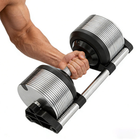 Équipement de musculation en gros, poids libres, haltères en fonte chromée ronds, ensemble d'haltères réglables