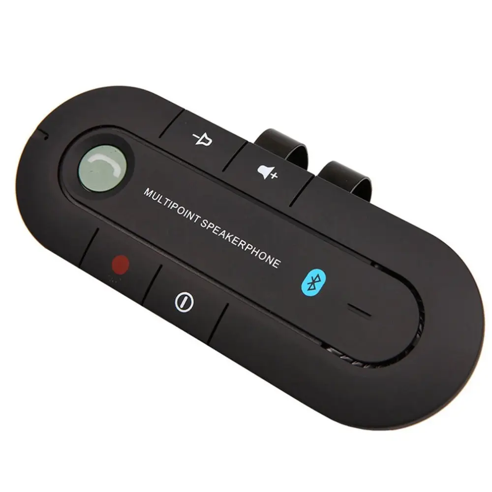 NEW BT 핸즈프리 자동차 키트 무선 BT 스피커 전화 MP3 음악 플레이어 선 바이저 클립 스피커폰 자동차 충전기
