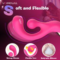 Neuer Doppelkopf-Silikon-Dildo für Frauen mit G-Punkt- und Klitoris-Stimulation, Wasserdicht, Wiederaufladbar, 10 Vibrationsmodi