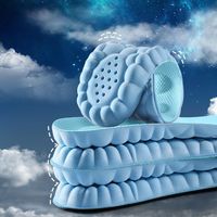 Semelles intérieures Jinsheng JS-062 4D en tissu PU/Gel/Velours, à soutien complet de la voûte plantaire, antibactériennes, résistantes à la transpiration, respirantes et hautement absorbantes