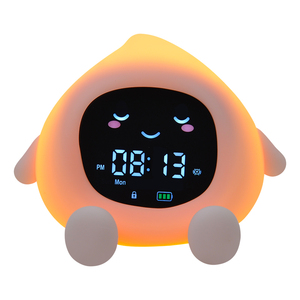 Lámpara de decoración de cabecera Digital para niños de silicona afrutada portátil, reloj despertador de aprendizaje para niños con luz nocturna - Product Image 4