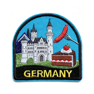 Germany Castle Sausage Cake Embroidered Patch Iron-On Fabric Applique Gift - Product Image 6