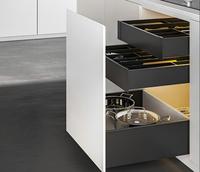 Vente en gros usine : Système de tiroirs encadrés en acier robuste à fermeture amortie pour cuisine et salle à manger, à double paroi coulissante