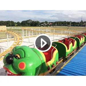 Kiddie Attraction Amusement Park Rides Kids Fruit Rotatien Train Crazy Wacky Worm Mini Caterpillar Roller Coaster For Sale