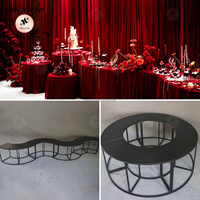 Table de présentation de desserts ANNIELU en métal creux en forme de S, robuste et modulaire, pour mariage, fête, banquet, décoration