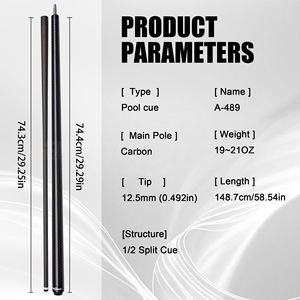 ไม้คิวพูลคาร์บอนไฟเบอร์ระดับไฮเอนด์ - หัวคิว 12.5 มม. ข้อต่อ Uni-loc เทคโนโลยีคาร์บอน ไม้บิลเลียด - Product Image 5