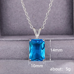Collana con pendente quadrato a quattro punte con zirconi per donna, catena semplice per clavicola, gioiello alla moda, idea regalo - Product Image 5