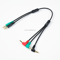 Cables de Audio y Video en Espiral de 3*TRS a 90 Grados a 2*TRRS Macho a 180 Grados