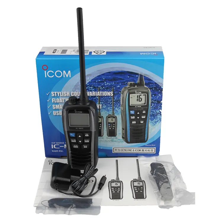 Icom M25 Tweeweg Radio IC-M25 Handheld Lange Afstand 5W 128 / 16 Kanalen Waterdichte Intercom Walkie Talkie