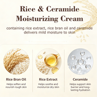 Crème Visage Quotidienne OEM au Céramide de Riz et Glycérine : Nourrit, Répare la Barrière Cutanée, Hydrate, Apaise les Peaux Sèches et Sensibles, Effet Peau Douce et Éclatante, Anti-Rides