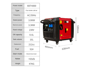 Generador de Gasolina Portátil de Arranque Automático de 2KW 3KW 4KW 5KW 6-10KW, 220V 10A, Compacto, Ligero, Silencioso, con Pantalla LED e Impermeable - Product Image 4
