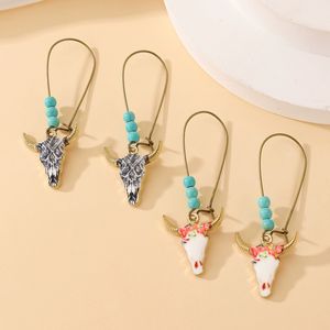 Western Cowboy Cowgirls Bijoux Accessoires pour femmes Western Bull'S Head Dangle Boucles d'oreilles - Product Image 4