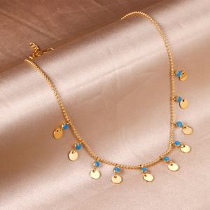 Nouveau design 2022, petit pendentif rond, bijoux exquis et populaires, acier inoxydable, pendentif plaqué or 18 carats, collier - Product Image 5