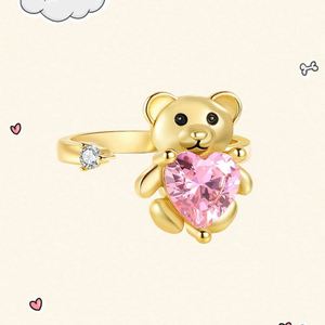 Anillo Inquieto Rotatable Bear Zircon <b>Ring</b> Jewellery <b>Spinner</b> <b>Ring</b> Spinning Rotating Adjustable Fidget <b>Ring</b> <b>Spinner</b> for Anxiety - Product Image 4
