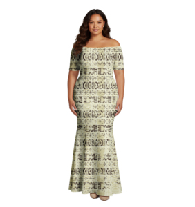 Robe sirène moulante Tapa <span class=keywords><strong>Melanesia</strong></span> Design, robe hawaïenne pour femmes, robe polynésienne samoane, vêtements pour femmes grandes tailles, robes personnalisées - Product Image 5