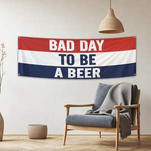 Bandiera divertente 2x6 piedi 'Bad Day to Be a <span class=keywords><strong>Beer</strong></span>' per bar, camera da letto, dormitorio universitario, decorazione con 4 occhielli in ottone - Product Image 4