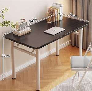 Folding <strong>Computer</strong> Desk for Home Office Study, <strong>Simple</strong> Rectangular Small Space Study <strong>Table</strong> - Product Image 2