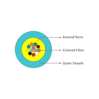 Cables de Fibra Óptica Monomodo NECERO GJFV GJFH de 2-24 Hilos, Fibra de Color de 2mm 3mm, Microcables de Fibra Óptica para Interiores con Color Azul OEM