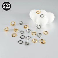 YW ASTM F136 titane Piercing nez anneau boucles d'oreilles Septum cerceau Clicker oreille Tragus Cartilage charnière Segment femmes bijoux de corps