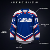 Maillot de hockey sur glace personnalisé QuestLink, sublimation, poids lourd, respirant, uniforme de hockey sur glace, maillot de hockey sur glace surdimensionné pour entraînement et match