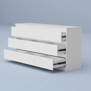 Comò Moderno Europeo Minimalista Bianco a 9 Cassetti in Legno con Design a <span class=keywords><strong>Filo</strong></span> <span class=keywords><strong>Muro</strong></span> per Camera da Letto e Soggiorno - Per Rivenditori - Product Image 6
