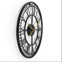 Jam Dinding Bulat Emas Berkualitas Tinggi Desain Tradisional Digital Antik dengan Gerakan Quartz Besi dan Tampilan Jarum yang Elegan untuk Ruang Tamu