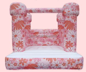 Château gonflable à fleurs groovy, décoration de fête, trampoline gonflable, château gonflable de mariage à vendre - Product Image 1