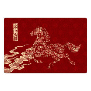 Tapis d'entrée de qualité supérieure, rectangulaire rouge, lavable, antidérapant, pour la maison, décorations du nouvel an - Product Image 3