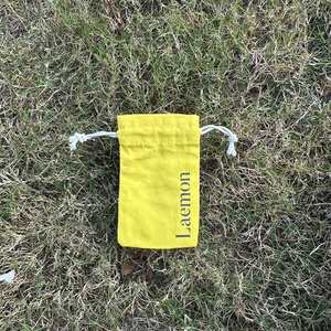 Hot Sale Eco-Friendly Cotton Fabric <b>Drawstring</b> Dust Bag Customized Yellow Cotton Jewelry <b>Pouch</b> - Product Image 2