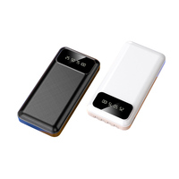 Batterie externe 10000mAh avec câble intégré, support de téléphone, écran LED, charge rapide 20W, chargeur de batterie portable OEM ODM