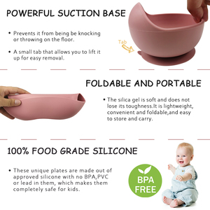 <span class=keywords><strong>Vaisselle</strong></span> OEM ODM pour bébé ensemble d'alimentation bol à dîner en silicone pour tout-petits assiette à ventouse avec cuillère couverts avec logo personnalisé usine - Product Image 5