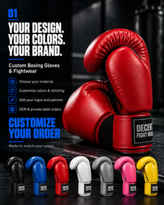 Guantes de Boxeo Personalizados de Marca, de Cuero Blanco con Cordones/Velcro, Estampado No Mercy, Unisex para Adultos, Equipo de Entrenamiento, Cuero Vacuno Genuino - Product Image 4