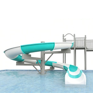 Tobogán de Agua en Espiral de Fibra de Vidrio de 3 Alturas para Área de Juegos Acuáticos, Certificado de Seguridad EN1176 CE - Product Image 1