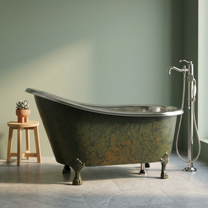 Bañera Ovalada de Lujo con Patas de Gato y Diseño Metálico Vintage para Renovación de Baños de Adultos - Product Image 4