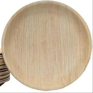 Assiette ronde écologique en feuille de palmier, naturelle, biodégradable, jetable, pour les fêtes, la restauration et les événements - Product Image 1