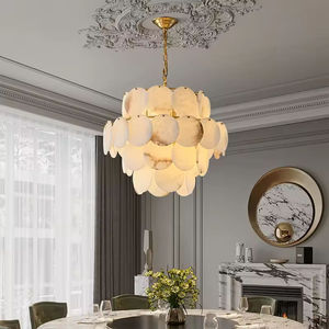 Zeal Lighting Brass Alabaster Pendant <b>Lights</b> Kitchen Copper Spanish Marble Lighting <b>Chandelier</b> Living Room - Product Image 4