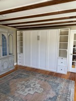 Armoires murales latérales sur mesure en bouleau massif pour lit Murphy, design transitoire, gain de place, pliables pour bureau/chambre d'amis