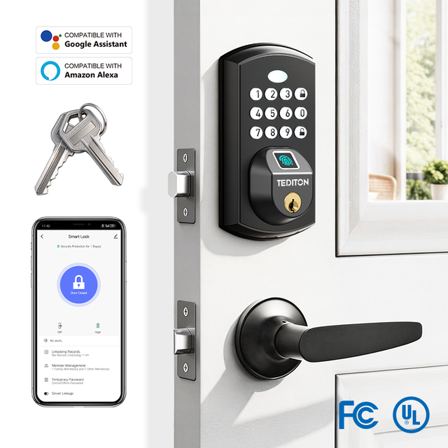 Wholesale ANSI Standard A03 Deadbolt Lock 60/70mm Latch Keyless Entry Biometric Fingerprint Auto Lock Tuya OEM Smart Door Lock