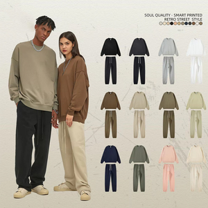 Sudadera con Capucha Personalizada DTG con Logotipo Bordado en 3D, 100% Algodón, 400 g/m², Conjunto de Sudadera y Pantalones Deportivos para Hombre, Otoño - Product Image 1